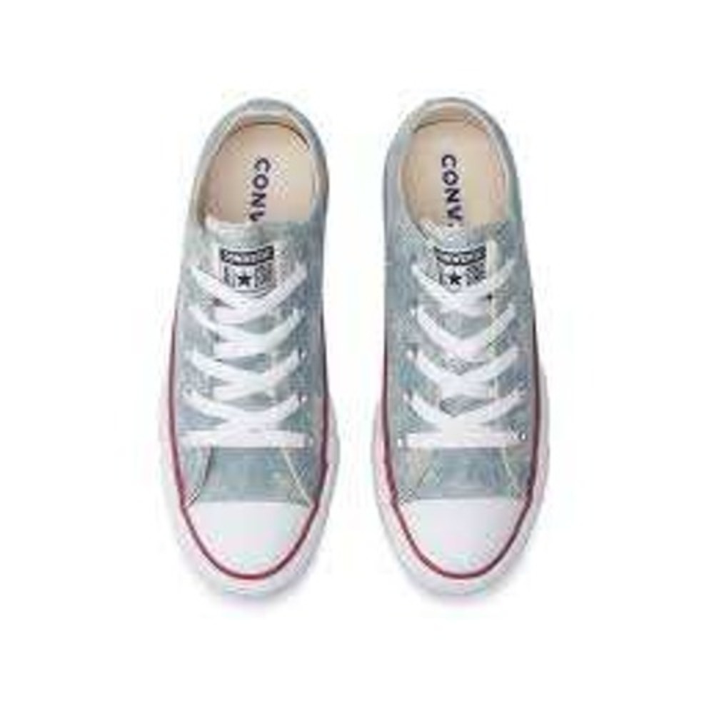 Converse Chuck Taylor All Star Low Top Blue Perforated‎ Canvas Sneakers - Size 8